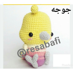 Amigurumi Chart: Yellow Duckling Doll with Pink Body - Step-by-Step Crochet Pattern