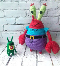 Amigurumi Mr. Krabs và Plankton - Hướng dẫn móc len chi tiết từng hàng