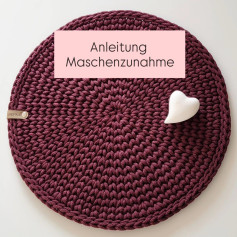Anleitung Maschenzunahme Untersetzer 40 cm Durchmesser - gerades Gesamtbild