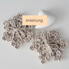 Anleitung Schneeflocke - Häkelanleitung mit Chart und Legende für Wintertanz-Deko
