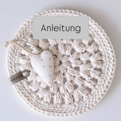 Anleitung Untersetzer mit 3er Büschelmaschen - Handmade by Heli