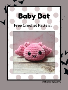 Baby Bat Free Crochet Pattern - Cute Pink Amigurumi Plushie Tutorial with Horns and Wings