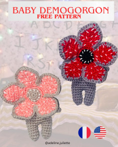 Baby Demogorgon Free Crochet Pattern: Classic Red and Pastel Pink Versions