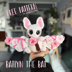 Batlyn the Cherry Blossom Bat Free Amigurumi Crochet Pattern