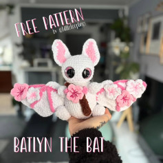 Batlyn the Cherry Blossom Bat Free Crochet Pattern