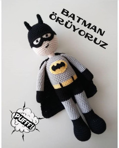 Batman Amigurumi Crochet Pattern: Step-by-Step Guide for Doll, Cape, and Logo in Turkish