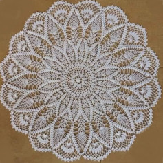 Beautiful White Silk Crochet Round Doily Chart Pattern