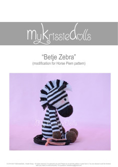 Betje Zebra Amigurumi Pattern - Black and White Striped Crochet Doll