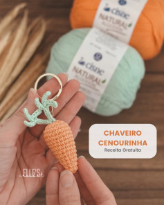 Chaveiro Cenourinha Móc Len - Receita Gratuita e Fácil