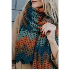 Collection of Crochet Scarf and Shawl Patterns with Flat Charts in Autumn Colors