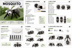 Crochet Amigurumi Pattern: Cute Gray and White Mosquito Doll with Step-by-Step Instructions