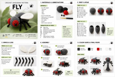 Crochet Amigurumi Pattern Fly: Free DIY Instructions for Cute Grey and Red Insect Doll