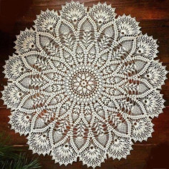 Crochet Pattern Chart for Large White Floral Lace Doily