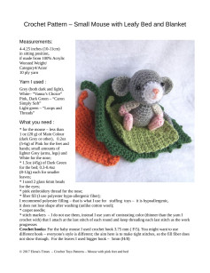 Crochet Pattern – Small Mouse with Leafy Bed and Blanket