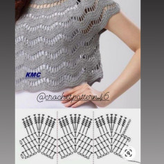 Crochet Tops Collection: Gray Wave, Brown Textured, White Tank & Beige Bodysuit with Charts