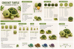 Crochet Turtle Amigurumi Pattern: Step-by-Step Guide with Materials, Abbreviations, and Color Ideas