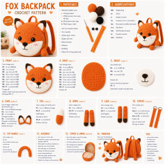 Cute Fox Backpack Crochet Pattern Free Amigurumi Tutorial