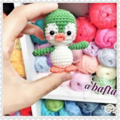 Cute Green and White Penguin Amigurumi Doll Crochet Pattern