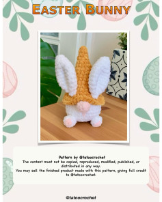 Easter Bunny Gnome Crochet Pattern by @tatoocrochet