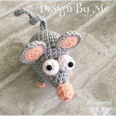 Fare Tarifi: Gri ve Pembe Amigurumi Fare Mosaic Crochet Pattern