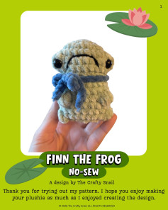 Finn the Frog No-Sew Crochet Pattern