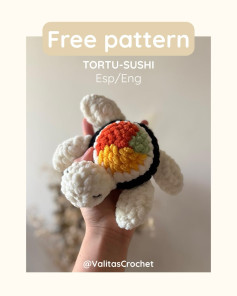 Free Amigurumi Crochet Pattern: Tortu-Sushi Turtle with Sushi Shell