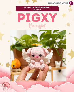 Free Amigurumi Piggy the Piglet Crochet Pattern - Day 8 of 24 Days Series by The Looped Crafts