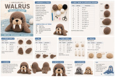 Free Amigurumi Walrus Crochet Pattern Chart with Step-by-Step Instructions