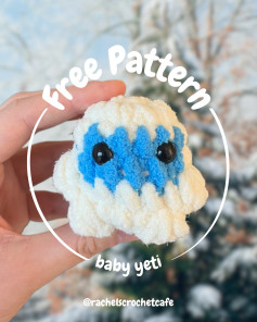 Free Baby Yeti Amigurumi Crochet Pattern with Blue and White Yarn Instructions