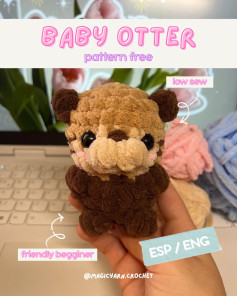 Free Crochet Baby Otter Pattern - Brown Chenille Amigurumi Tutorial with Instructions