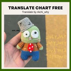 Free Crochet Chart Pattern for Bucket Hat Zombie Amigurumi Doll