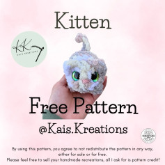 Free Crochet Kitten Pattern: Cute Amigurumi Cat Tutorial with Bobble Stitch Instructions by Kai's Kreations
