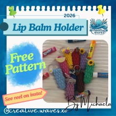 Free Crochet Lip Balm Holder Pattern with Keyring and Charms