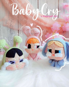 Free Crochet Pattern: Baby Cry x Powerpuff Girls Amigurumi Dolls