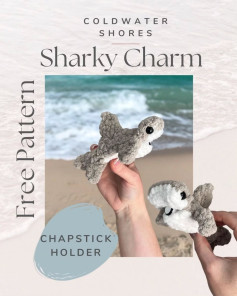 Free Crochet Pattern: Coldwater Shores Sharky Charm Lip Balm Holder