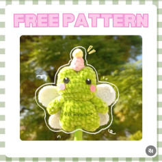 Free Crochet Pattern: Cute Fairy Frog Amigurumi with Wings and Party Hat