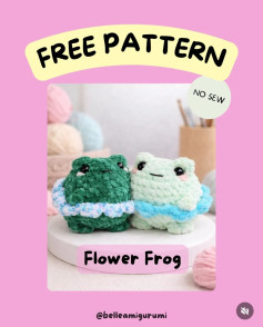 Free Crochet Pattern: Cute Flower Frog Amigurumi with Bobble Stitch