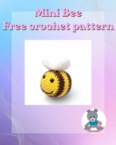Free Crochet Pattern: Cute Mini Bee Amigurumi with Yellow and Brown Stripes