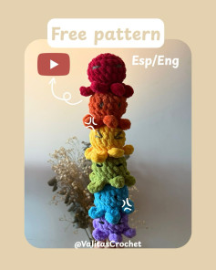 Free Crochet Pattern: Cute Rainbow Octopus Amigurumi by Valita's Crochet