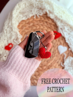 Free Crochet Pattern: Cute Red Heart Keychain - Step by Step Guide