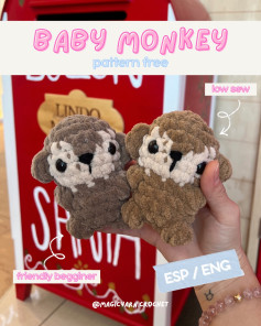 Free Crochet Pattern for Baby Monkey Amigurumi Doll