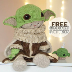 Free Crochet Pattern for Baby Yoda Amigurumi Doll with Detailed Instructions