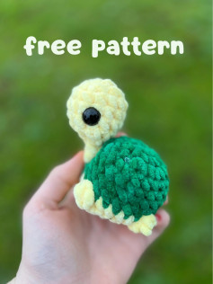 Free Crochet Pattern for Cute Chunky Turtle Amigurumi with Bobble Stitch Shell