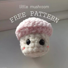 Free Crochet Pattern for Cute Little Mushroom Amigurumi with Pink and White Chunky Wool