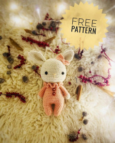 Free Crochet Pattern for Cute Pink Bunny Amigurumi Doll with Handwritten Instructions
