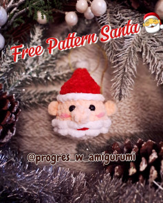 Free Crochet Pattern for Cute Santa Claus Amigurumi Ornament