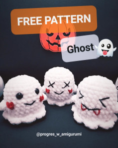 Free Crochet Pattern for Cute White Ghost Amigurumi Doll with Step-by-Step Instructions