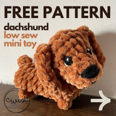 Free Crochet Pattern for Low Sew Mini Dachshund Toy