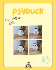 Free Crochet Pattern for Psyduck Amigurumi Doll by Wool Crea By Bubu