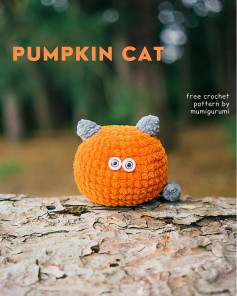 Free Crochet Pattern for Pumpkin Cat Amigurumi by Mumigurumi